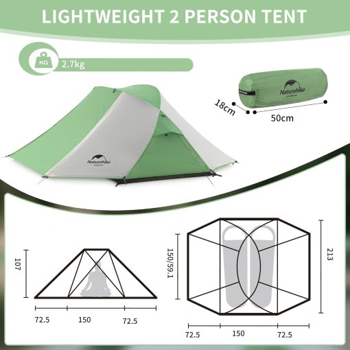Naturehike Butterfly Çadır - Cross Structure Yeşil - Görsel 8